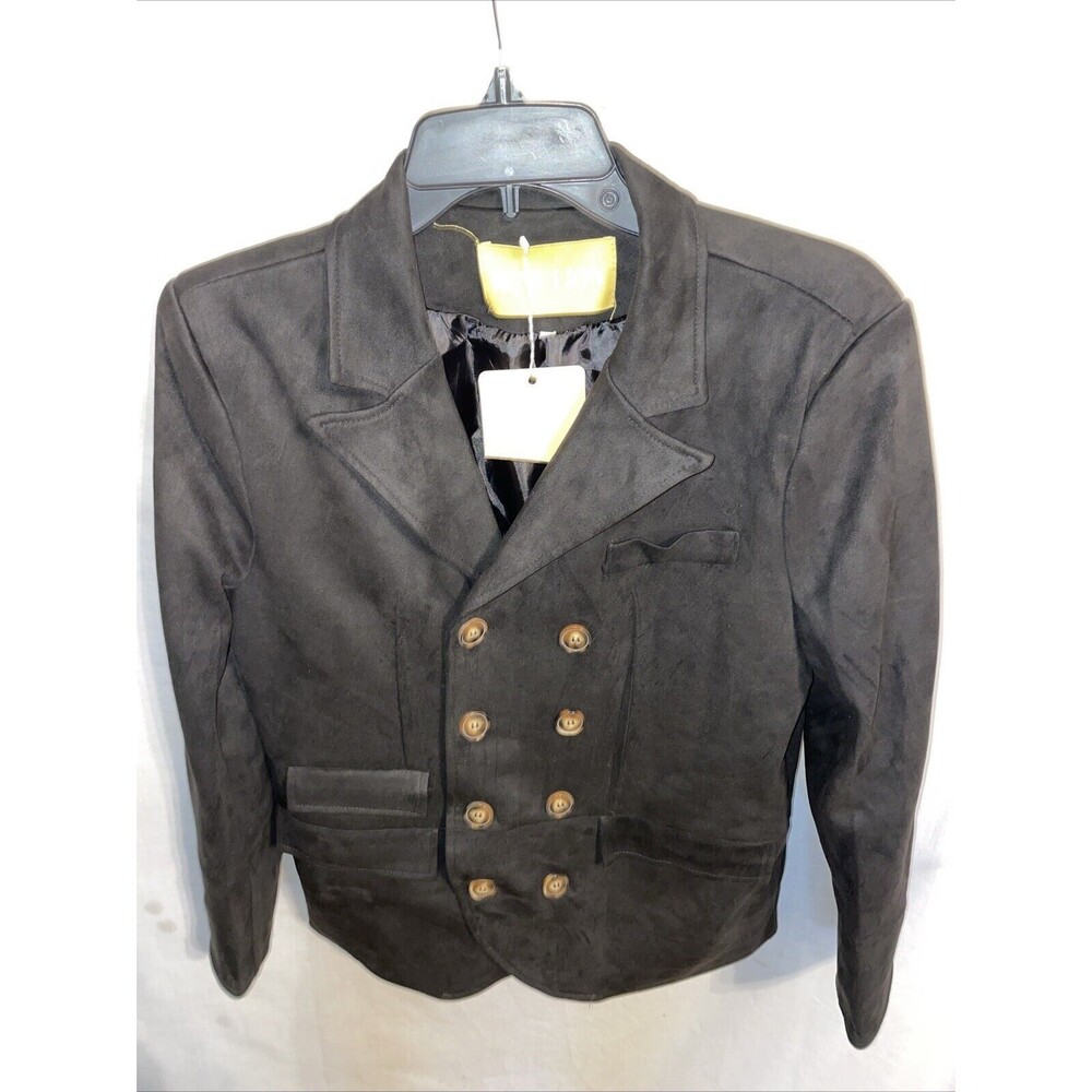 Rene Lion Women’s Dressy Blazer Size Medium Black Double Breasted Business NWT